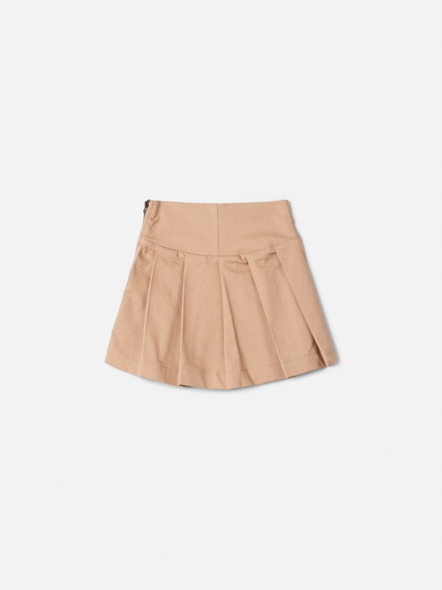Children's Animé Twill Girl Skirt with Pleats and Pendant