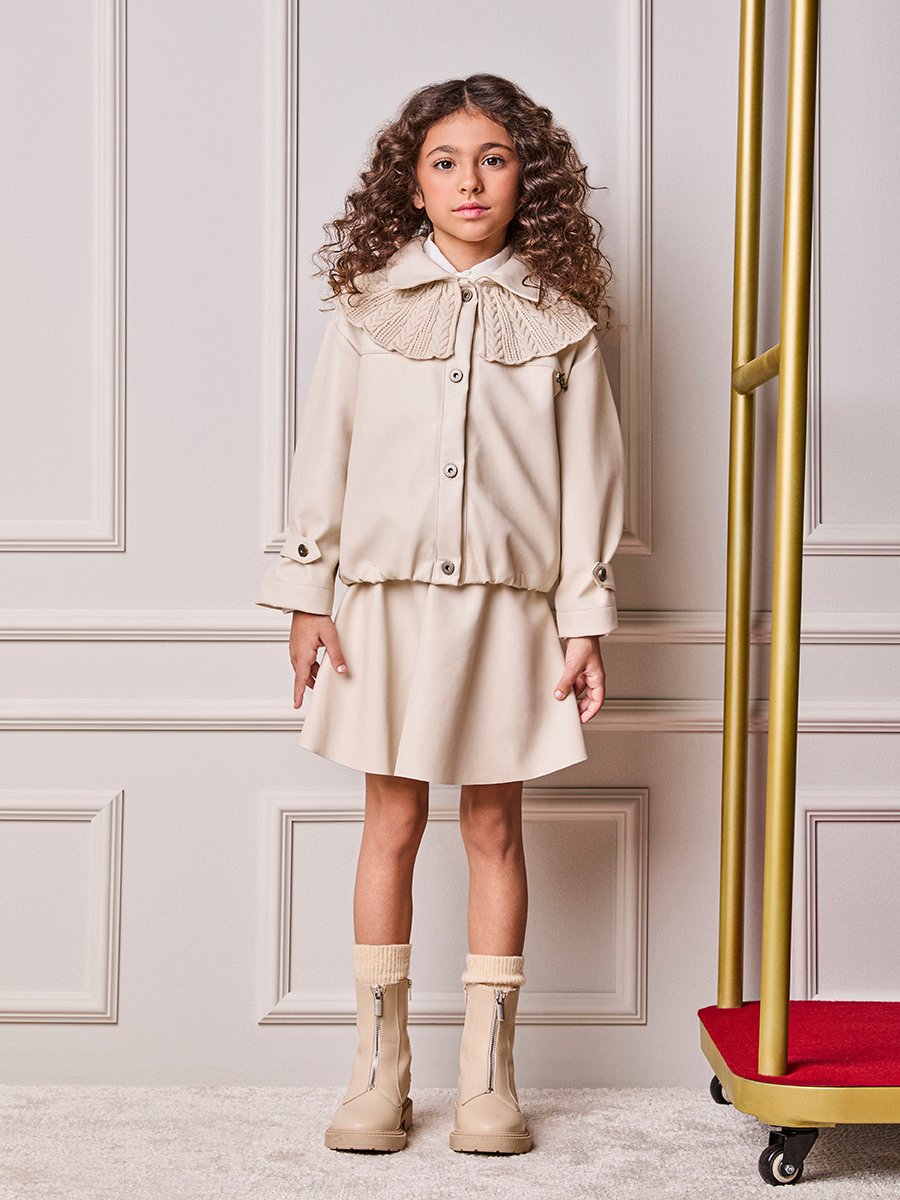 Girls' Anime Faux Leather Skirt with Pendant
