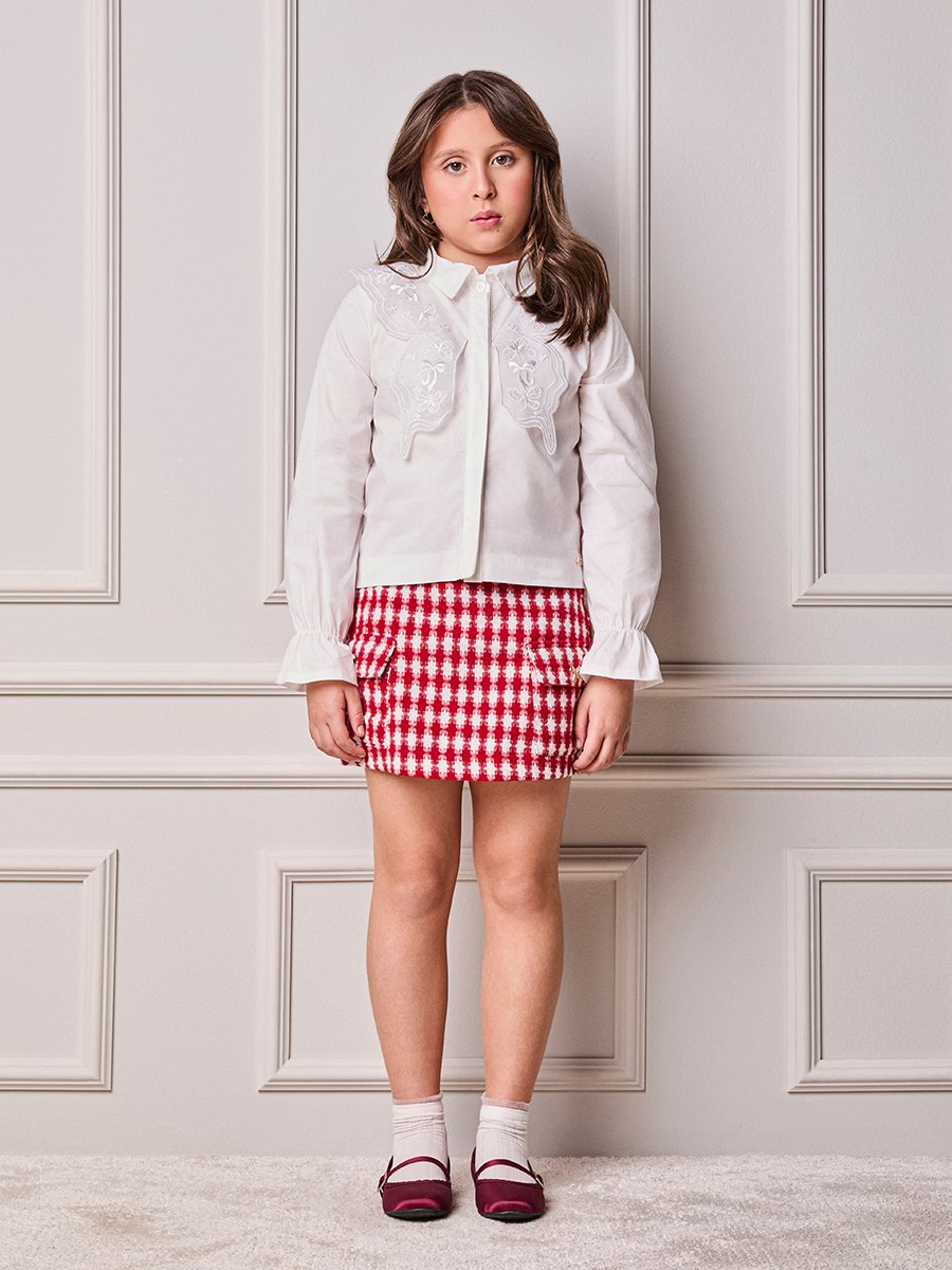 Girls' Anime Shirt with Butterfly Collar