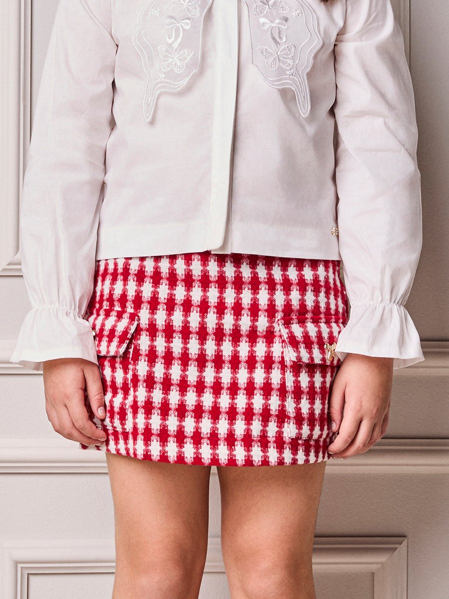 Girls' Anime Cherry Tweed Skort