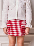 Girls' Anime Cherry Tweed Skort