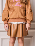 Girls' Anime Faux Leather Skirt with Pendant