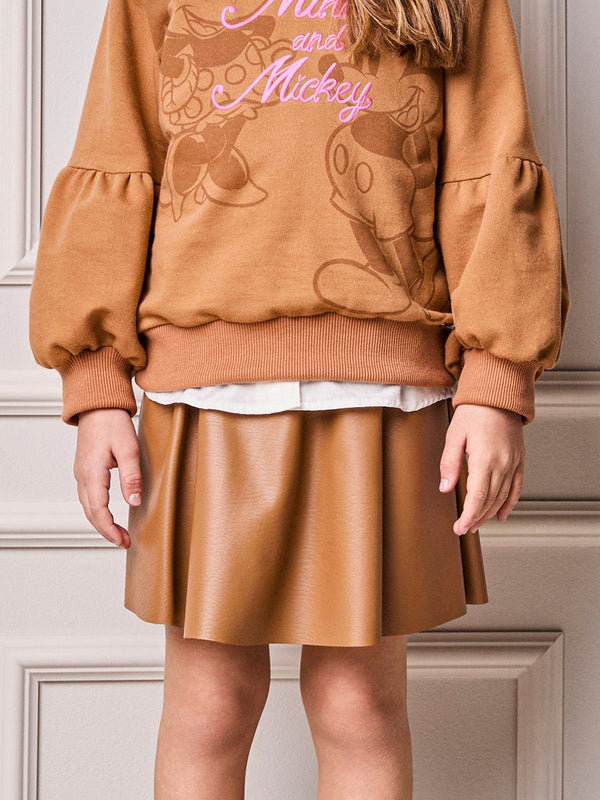 Girls' Anime Faux Leather Skirt with Pendant