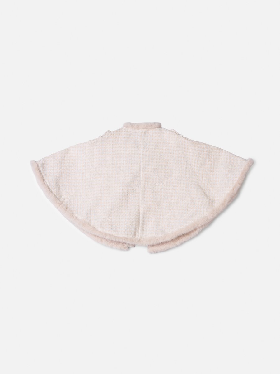 Animê Girls' Cape – Shimmer Tweed with Fuzzy Trim