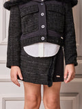 Girls' Anime Shine Tweed Skort with Faux Fur