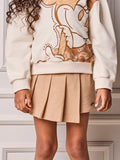 Children's Short Skirt Animé Sweatshirt with Pleats