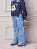 Animê Girls' Pants – Denim with Pockets and Charm