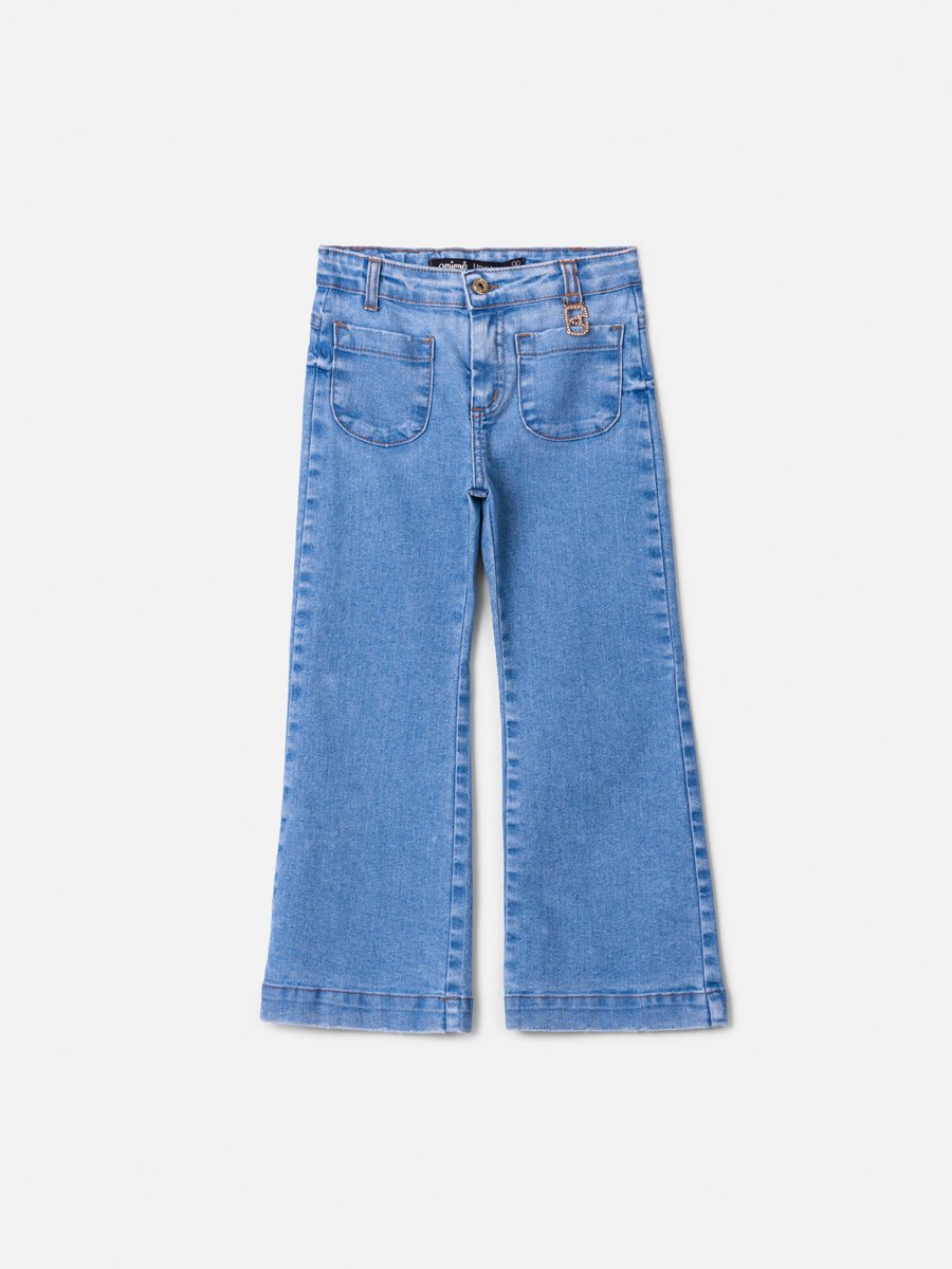 Animê Girls' Pants – Denim with Pockets and Charm