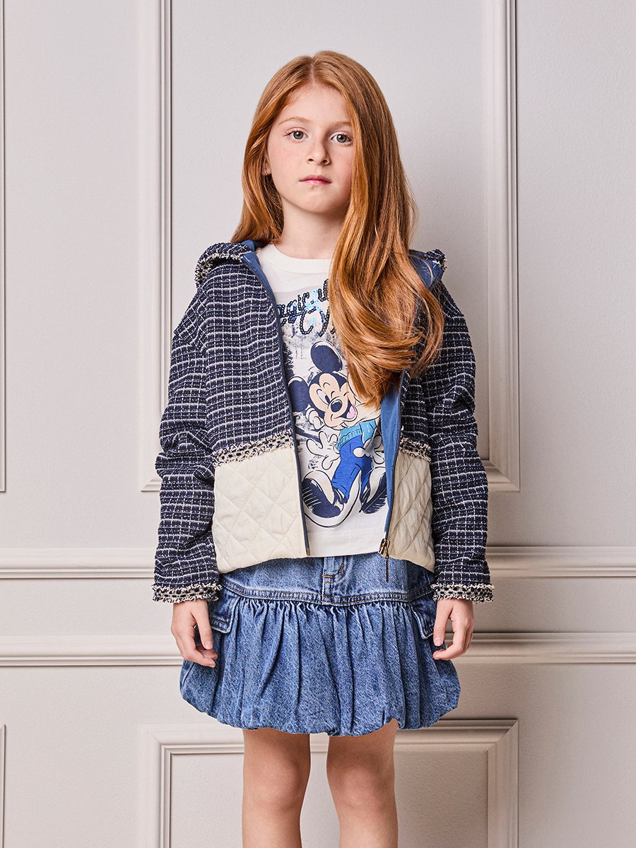 Animê Girls' Jacket – Tweed with Quilted and Charm