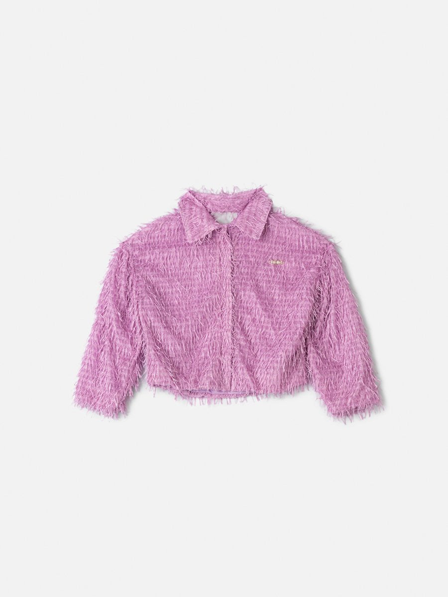 Lilac Anime Girl Children's Jacket with Fringes