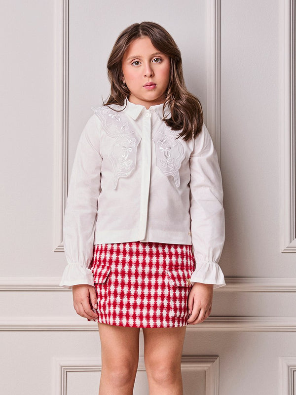 Girls' Anime Shirt with Butterfly Collar