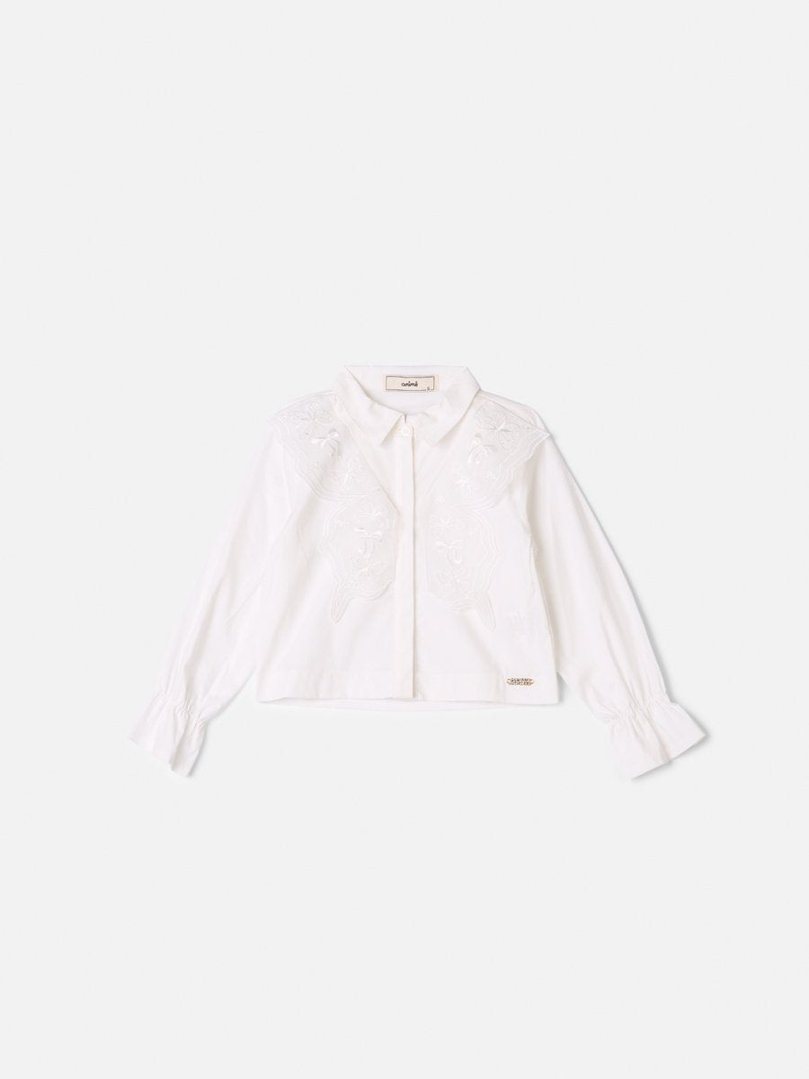 Girls' Anime Shirt with Butterfly Collar