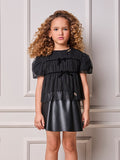 Children's Animé Tulle Blouse with Velvet Bows