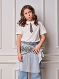 Girls' Anime Top with Shine Collar and Tie