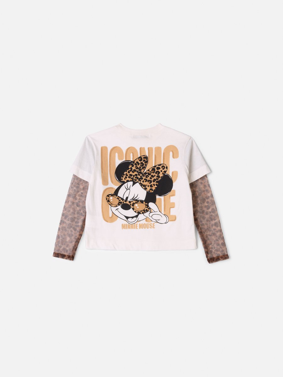Children's Anime Girl Blouse with Animal Print Tulle from Minnie