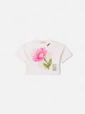 Girls' Anime Top with Sequin Flower