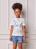Children's Animé Minnie and Mickey Blouse with Tulle Embroidery