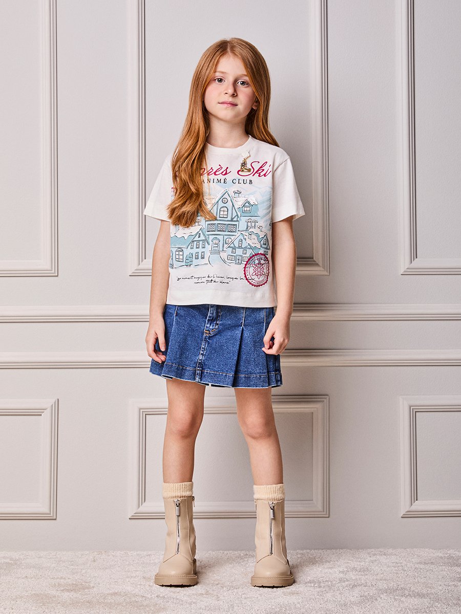 Children's Anime Girl Blouse with Sequin Embroidery