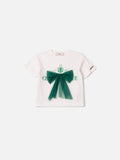 Animê Girls' Top – Lettering with Tulle Bow
