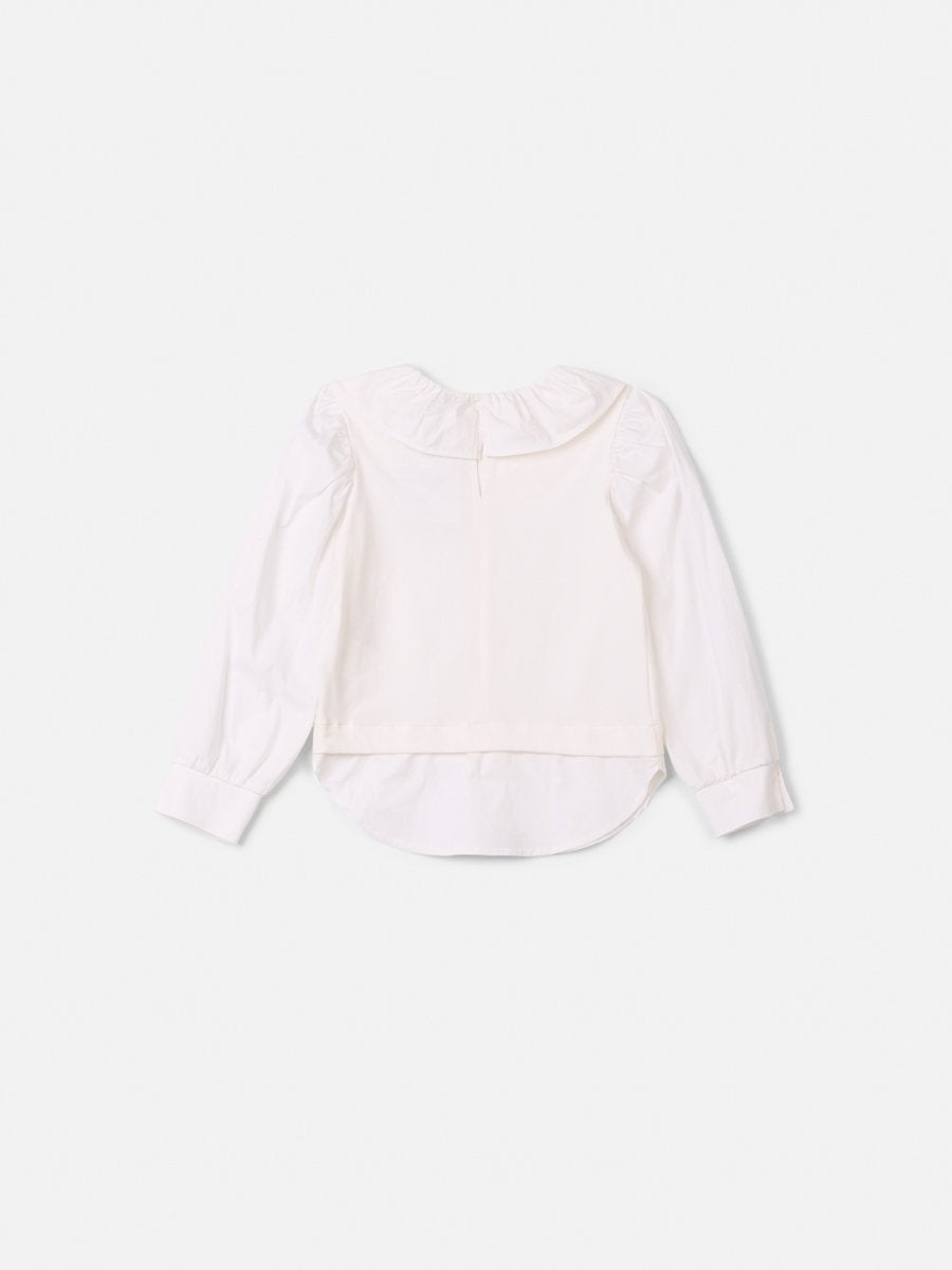 Children's Anime Girl Shirt with Ruffle Collar