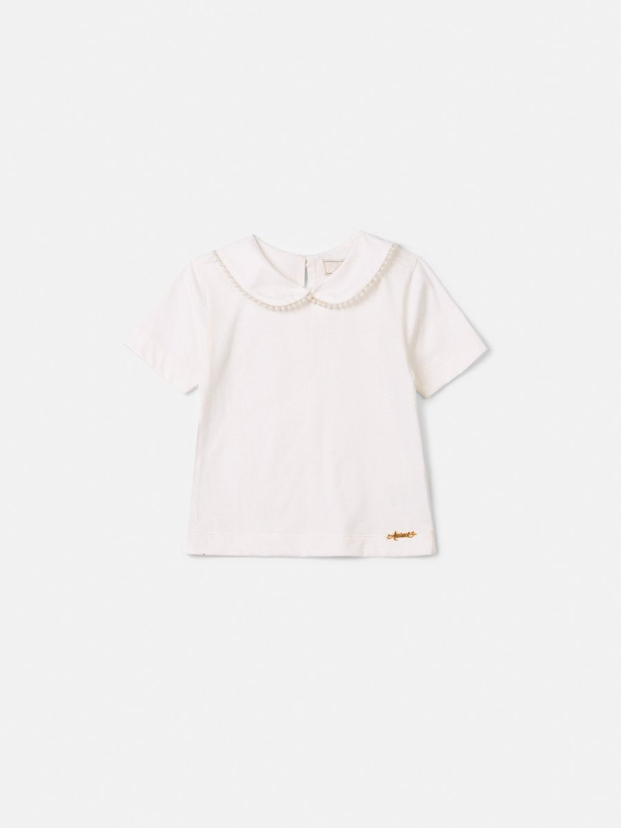 Girls' Anime Top with Pearl Collar