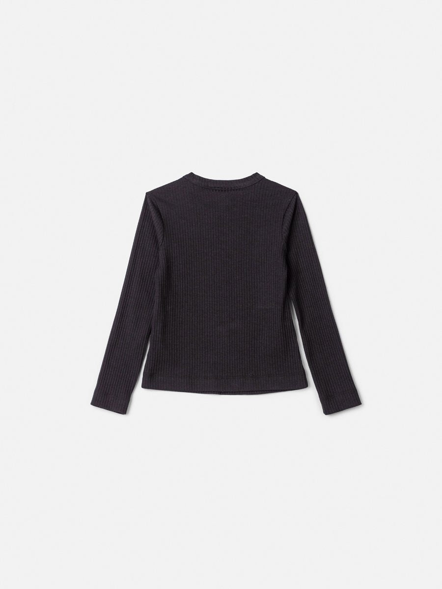 Girls' Anime Long Sleeve Ribbed Top with Pendant