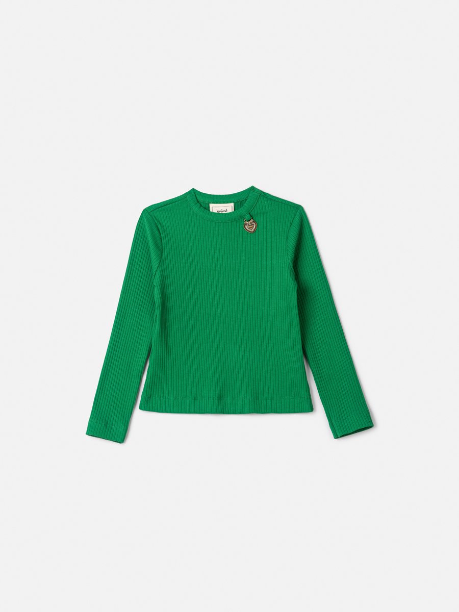 Children's Blouse Anime Girl Long Sleeve Ribbed with Pendant