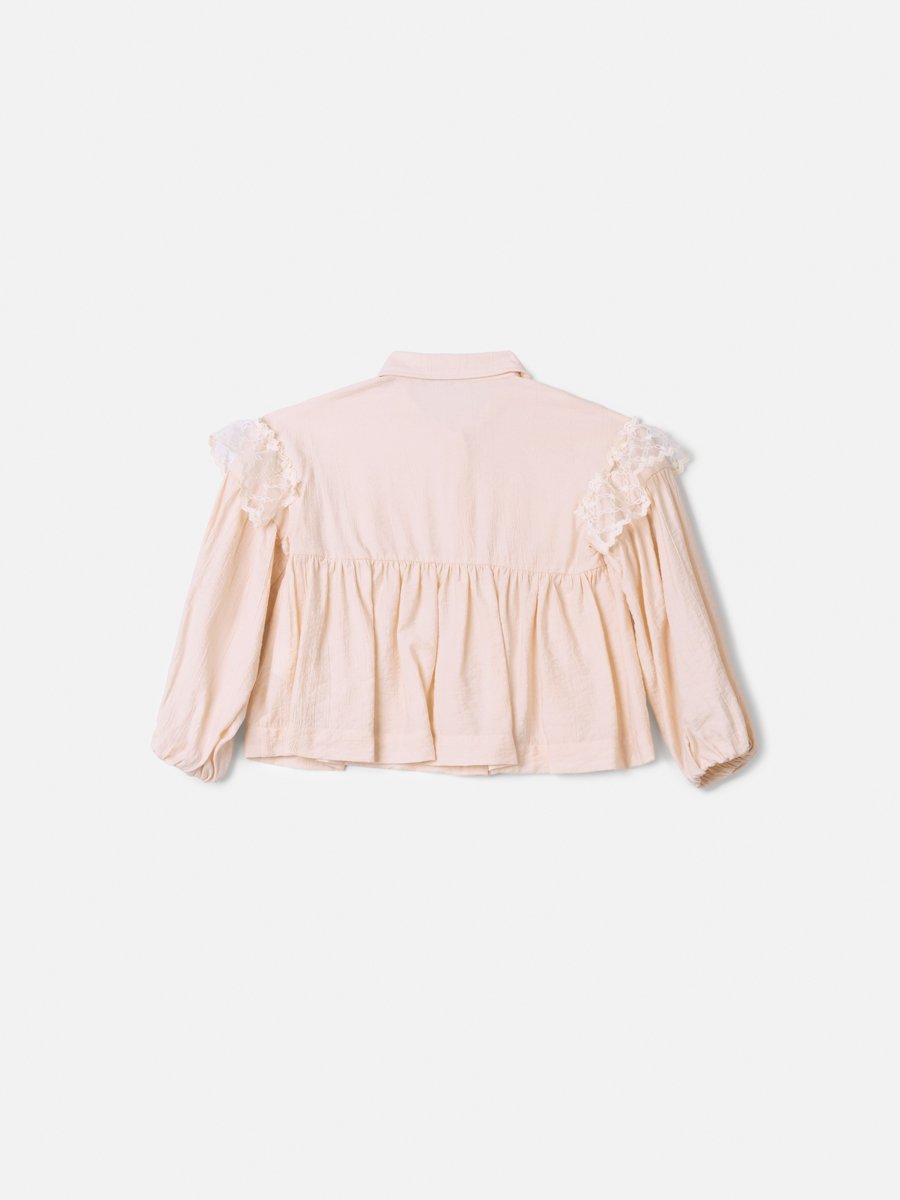 Animê Girls' Shirt – Lace Ruffle Shirt with Balloon Sleeves