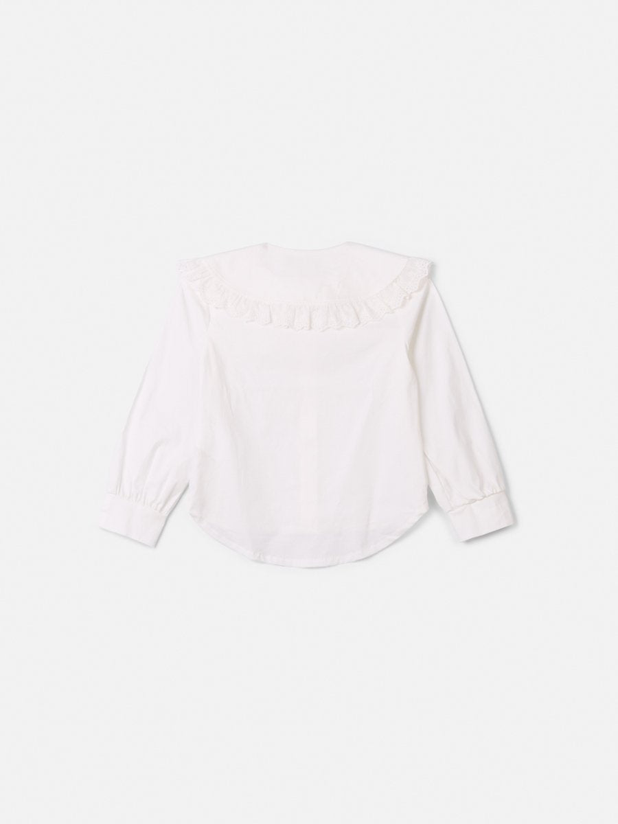 Animê Girls' Shirt – Oversized Lace Collar with Bow