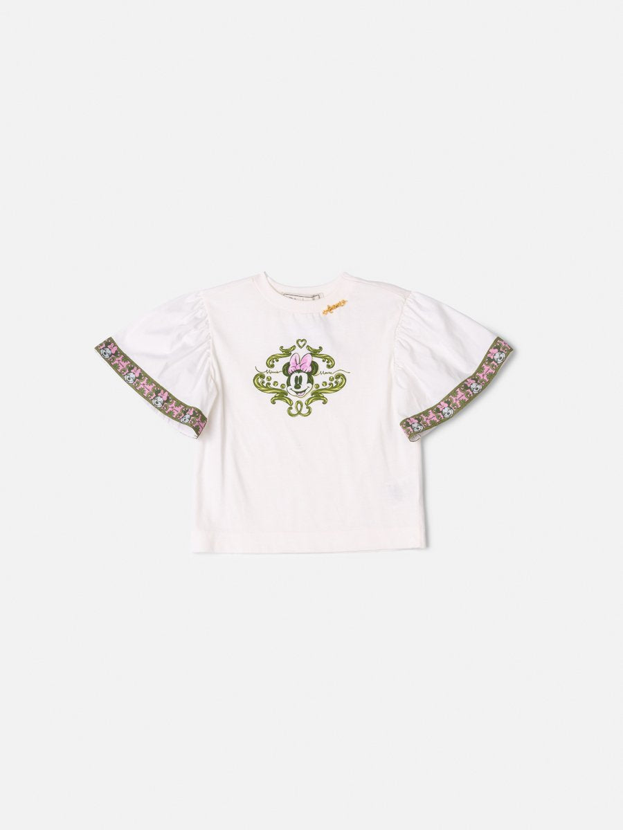 Minnie Anime Girl Children's Blouse with Ribbed
