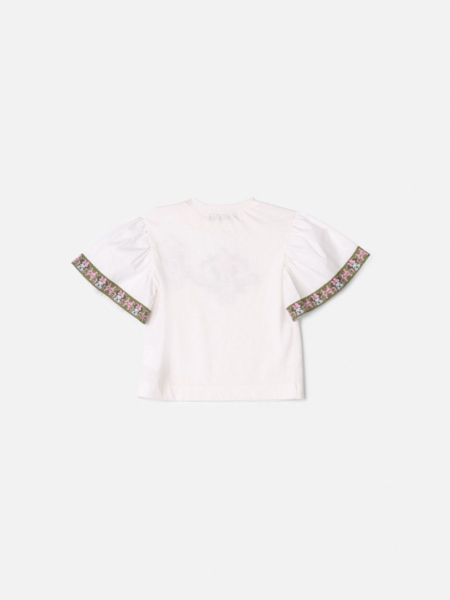 Minnie Anime Girl Children's Blouse with Ribbed