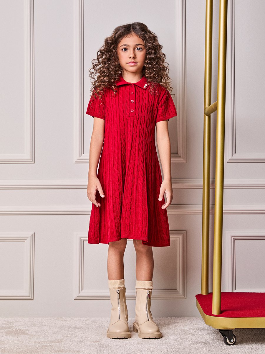 Children's Anime Cherry Knitting Dress