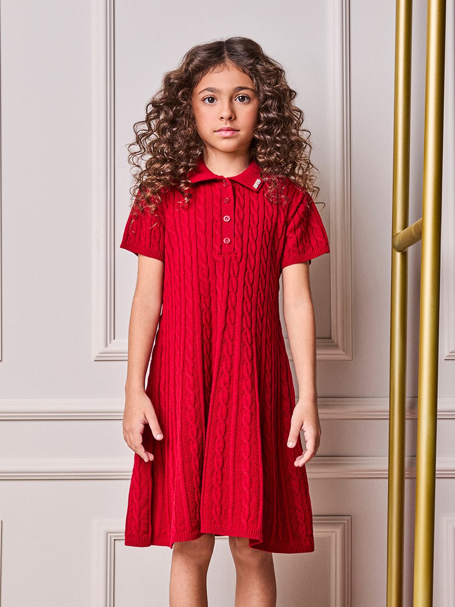 Children's Anime Cherry Knitting Dress