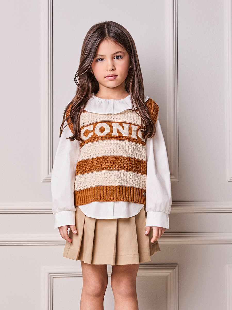 Animê Girls' Vest – Knit with Iconic Stripes