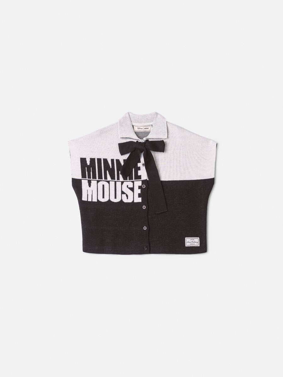 Children's Minnie Knitted Anime Girl Vest with Bow