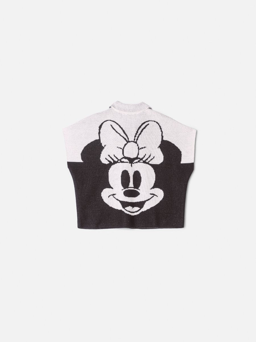 Children's Minnie Knitted Anime Girl Vest with Bow
