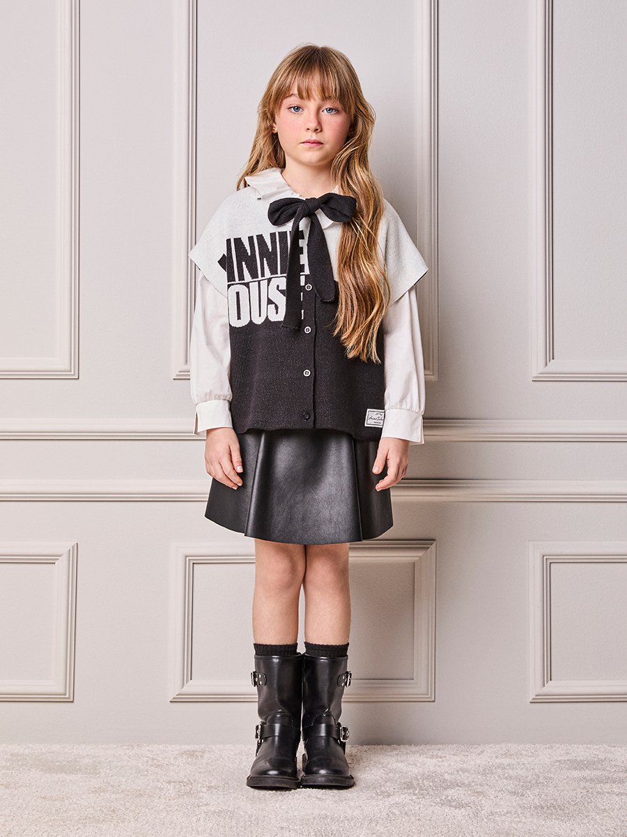 Children's Skirt Anime Girl Fake Leather with Pendant