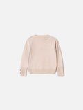 Animê Girls' Top – Beige Knit with Gold Buttons