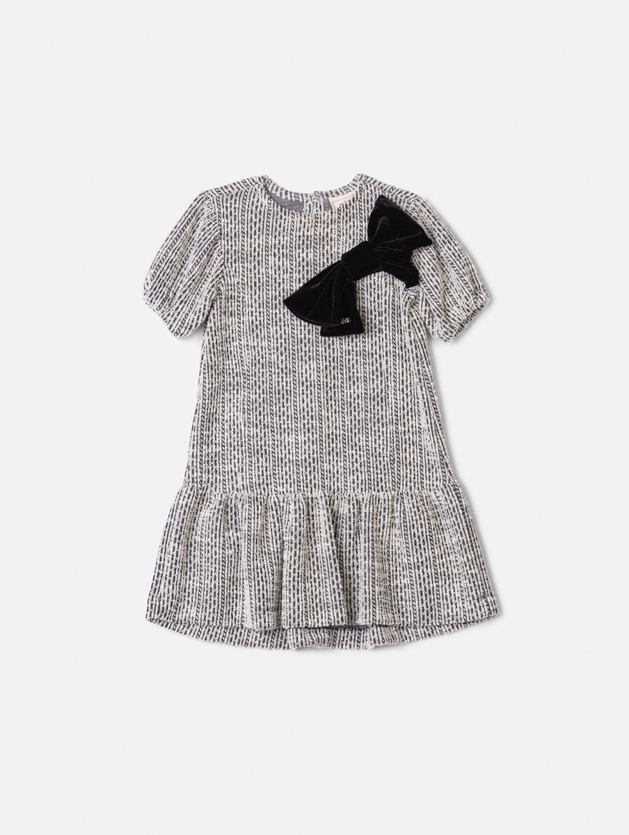 Girls' Anime Tweed Dress with Maxi Bow