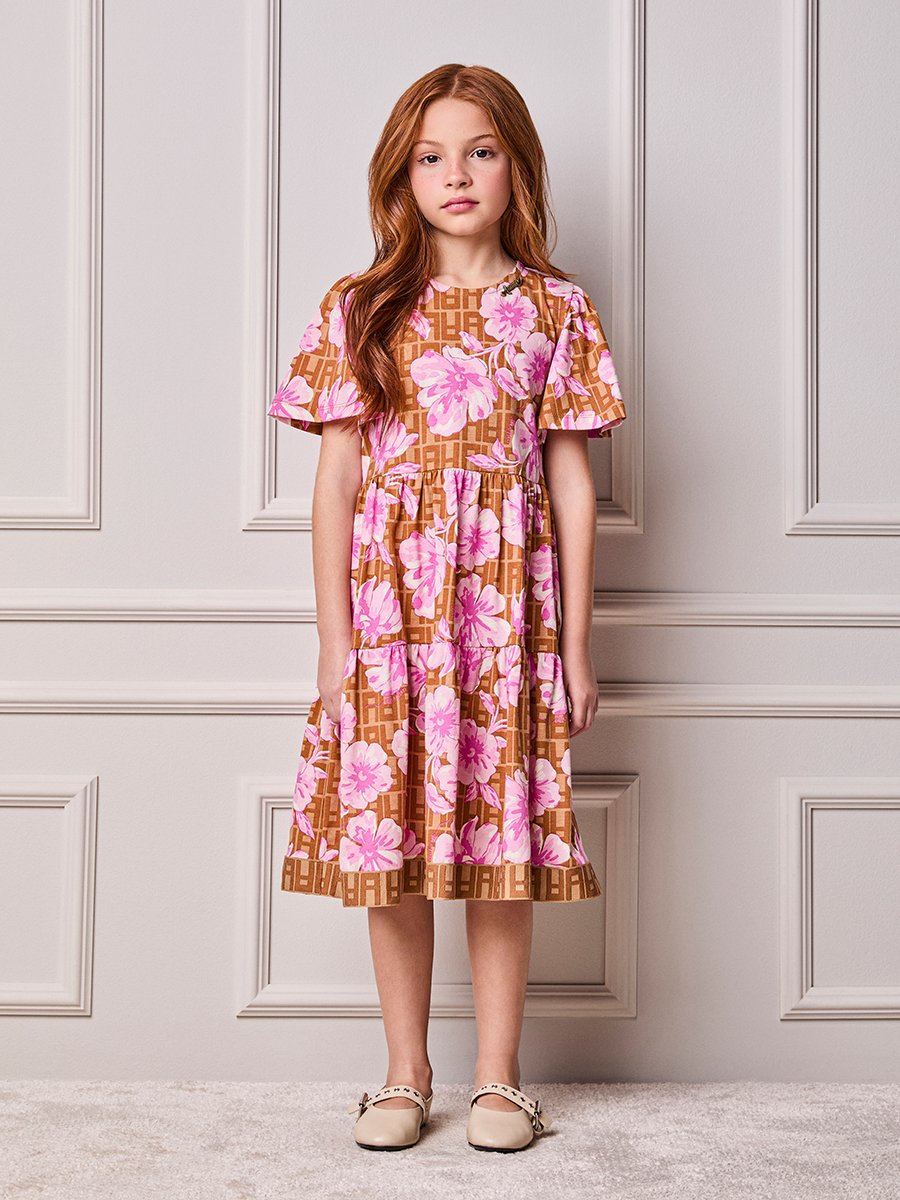 Children's Dress Anime Girl Floral Monogram