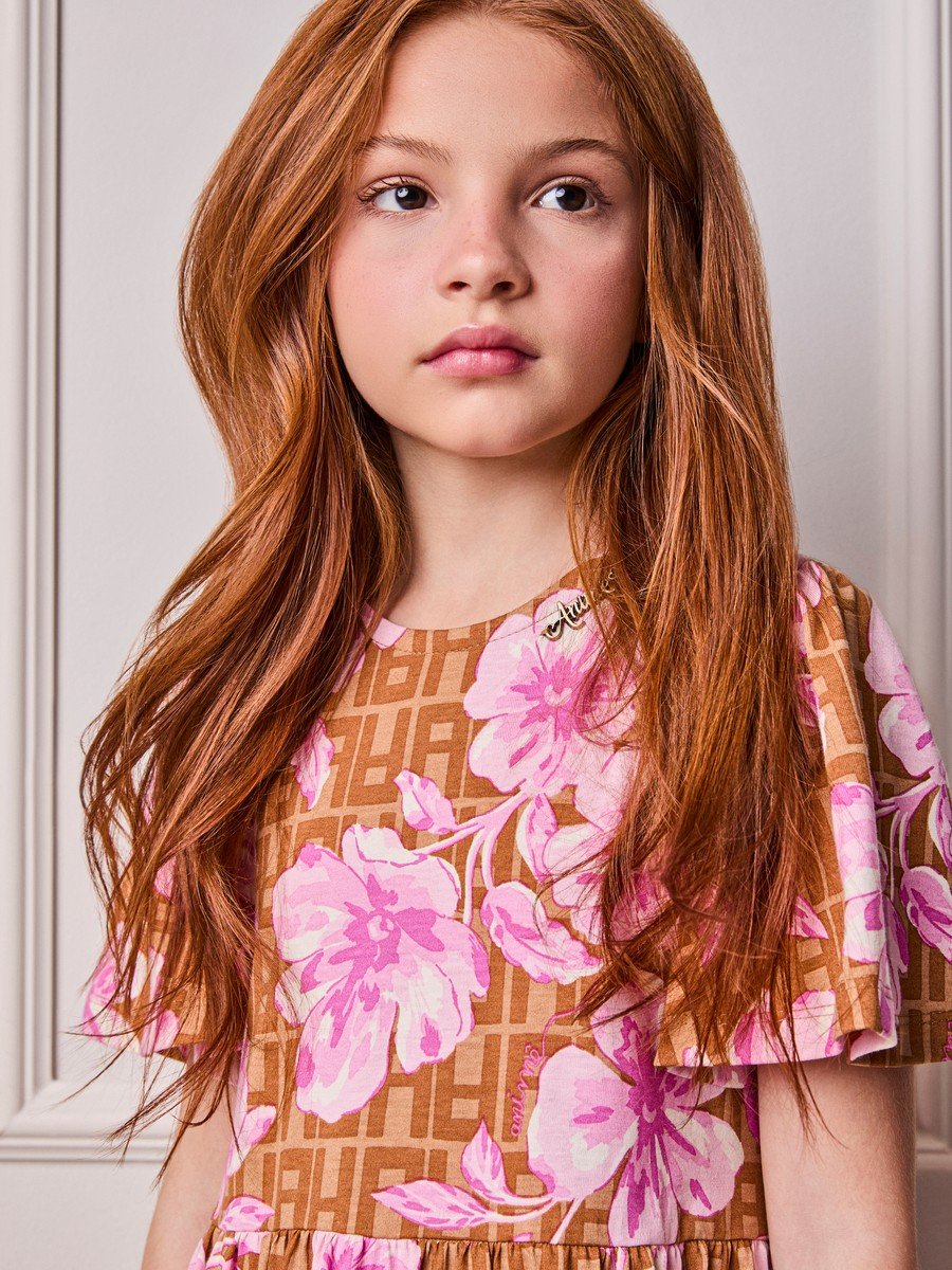 Children's Dress Anime Girl Floral Monogram