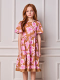 Children's Dress Anime Girl Floral Monogram