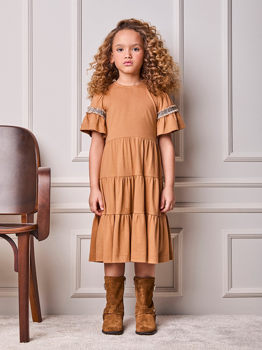Animê Marias Children's Dress with Ruffled Sleeves