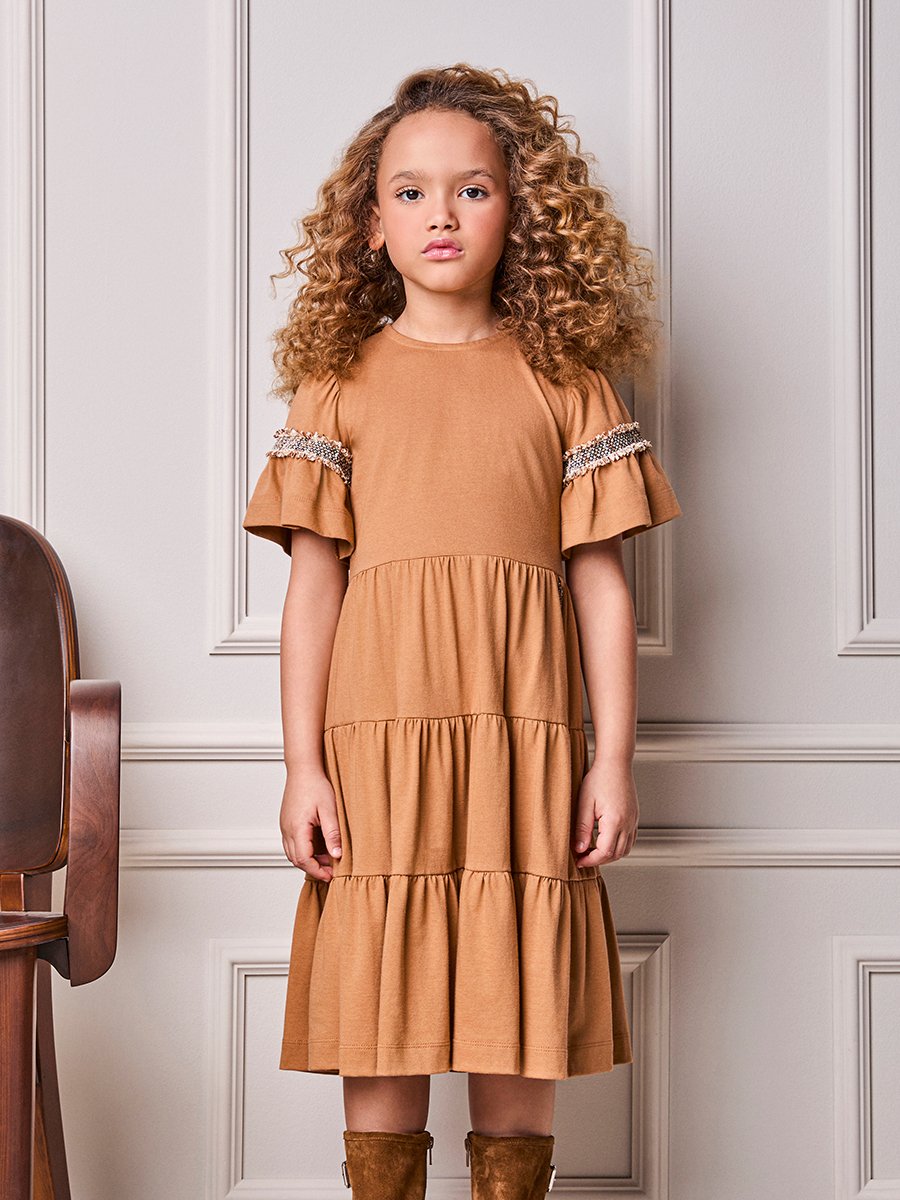 Animê Marias Children's Dress with Ruffled Sleeves