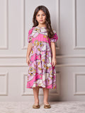 Children's Anime Minnie Girl Dress with Puffed Sleeves