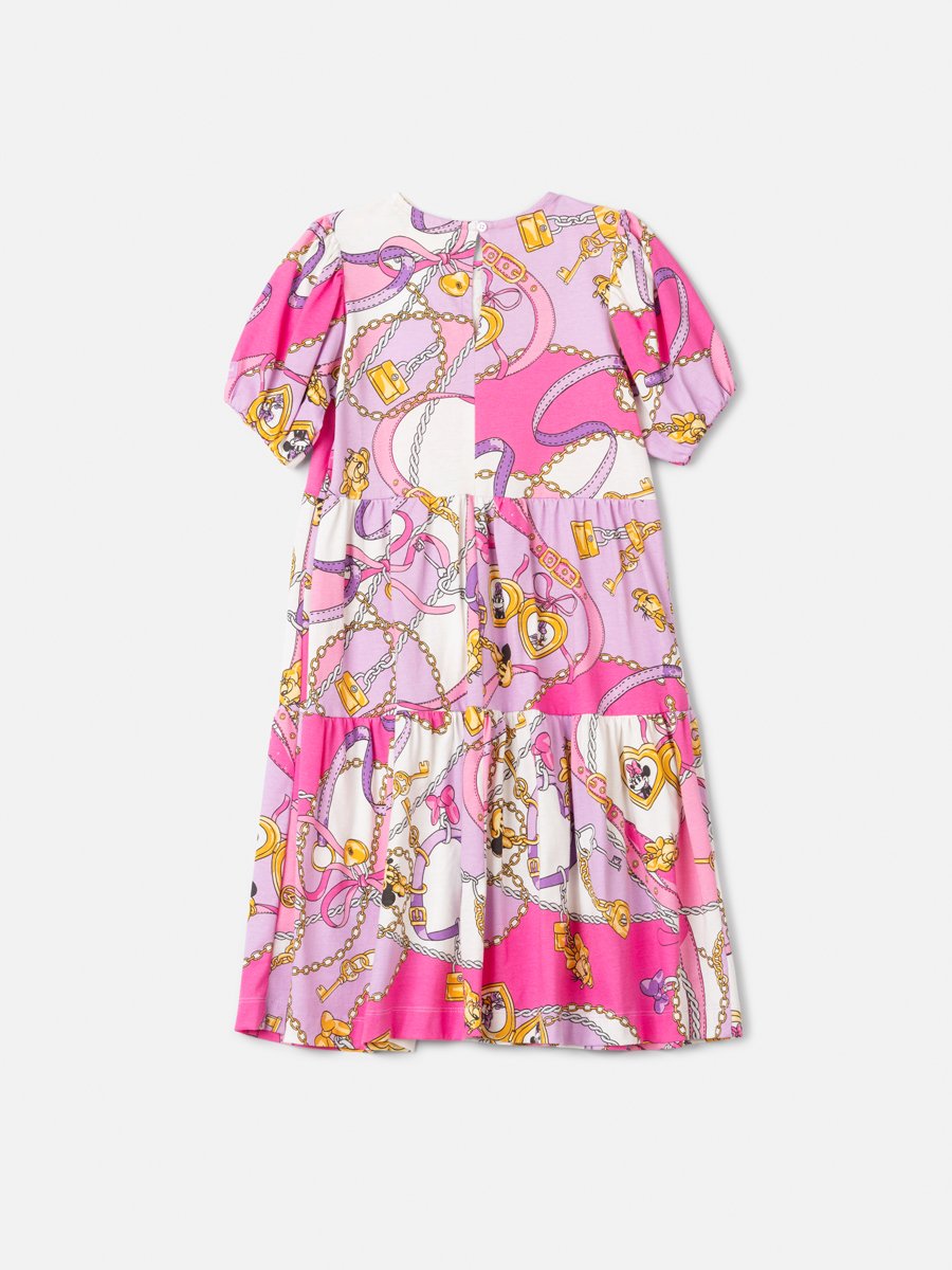 Children's Anime Minnie Girl Dress with Puffed Sleeves