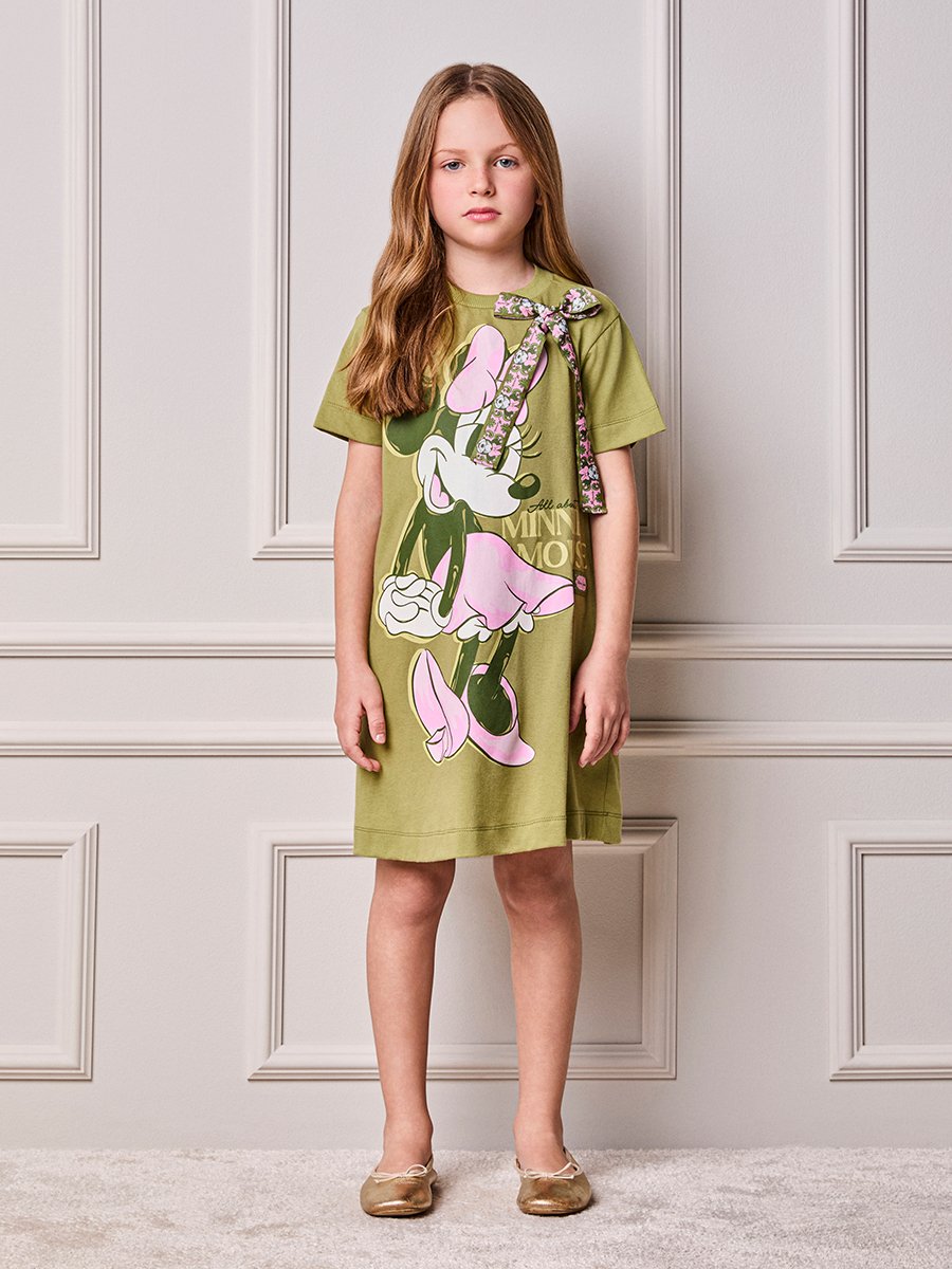 Children's Anime Minnie Girl Dress with Bow