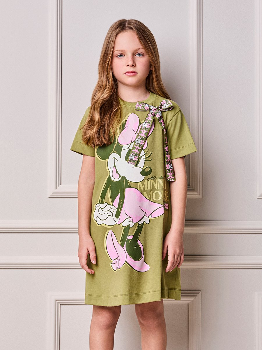 Children's Anime Minnie Girl Dress with Bow