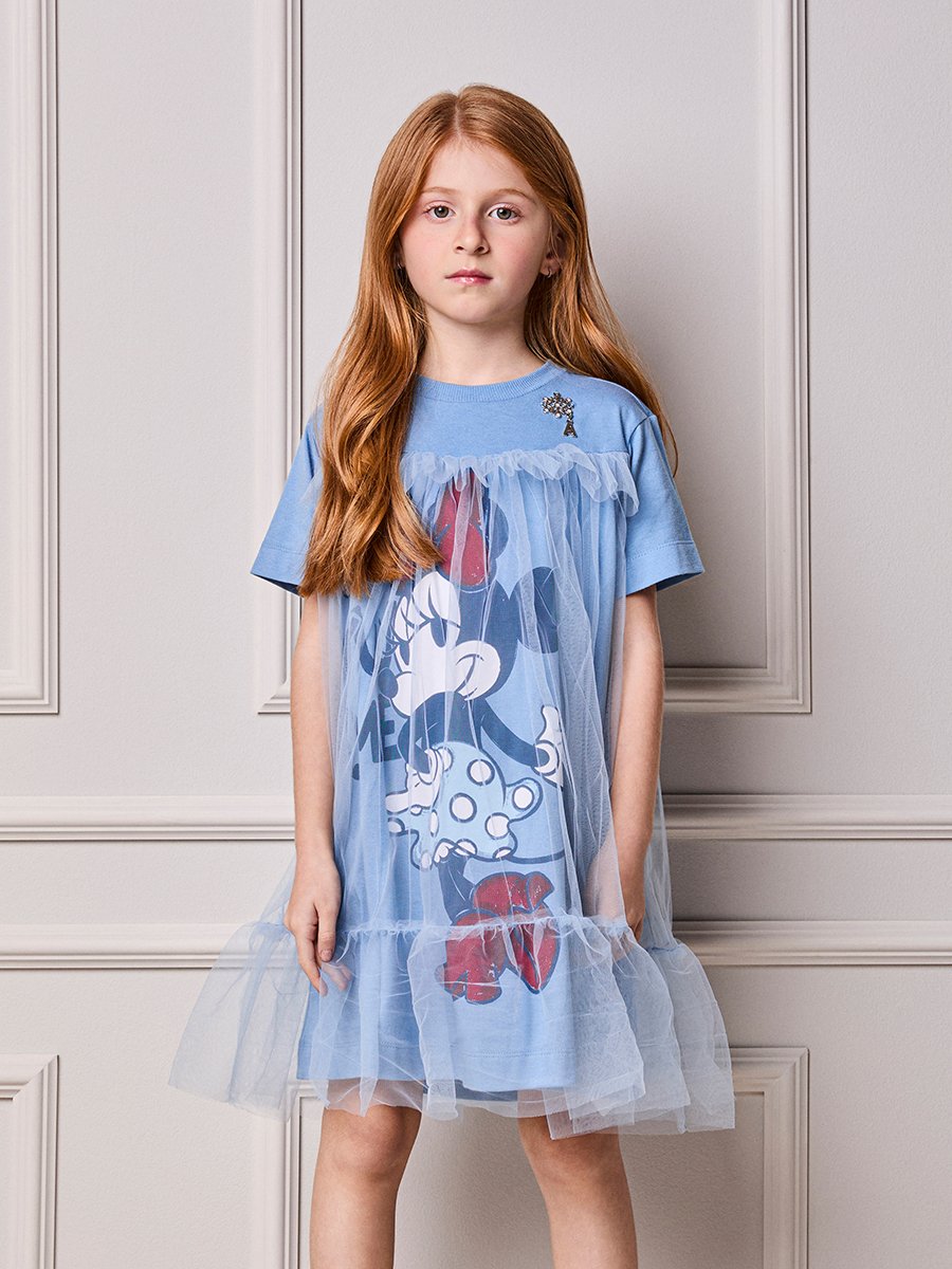 Minnie Anime Girl Dress with Tulle Ruffles