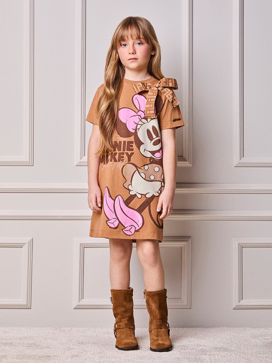 Disney Anime Girl Children's Dress with Bow
